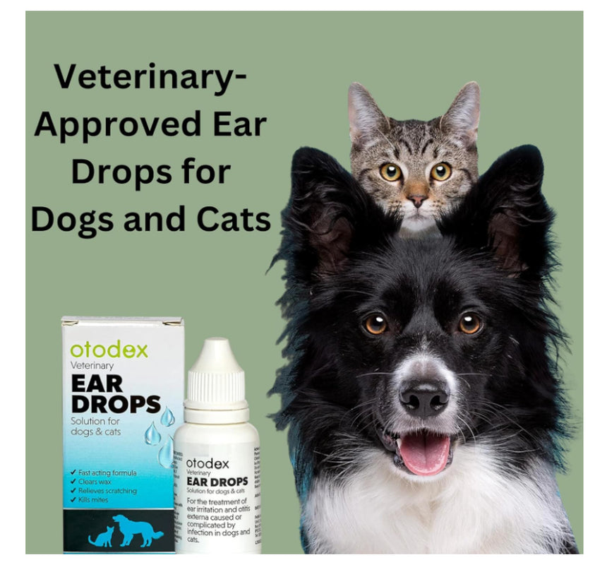 2 X 14Ml Petlife Otodex Ear Drops Dog Cat Clears Wax Mites Cleanser Itching