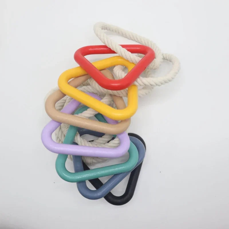 Durable Triangle TPR Cotton Rope Chew Toy for Dogs - Perfect for Tug of War and Dental Care