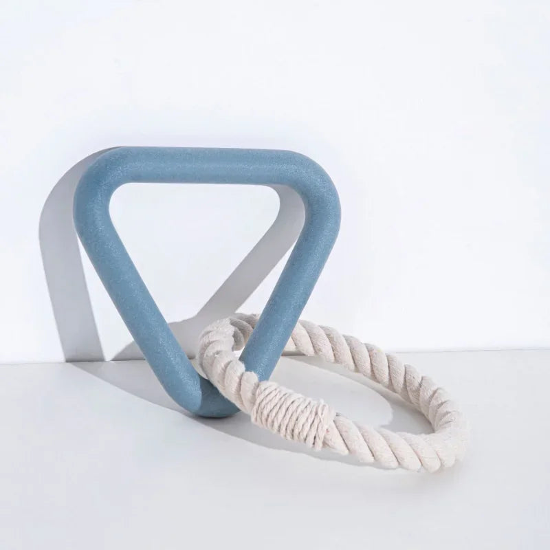 Durable Triangle TPR Cotton Rope Chew Toy for Dogs - Perfect for Tug of War and Dental Care