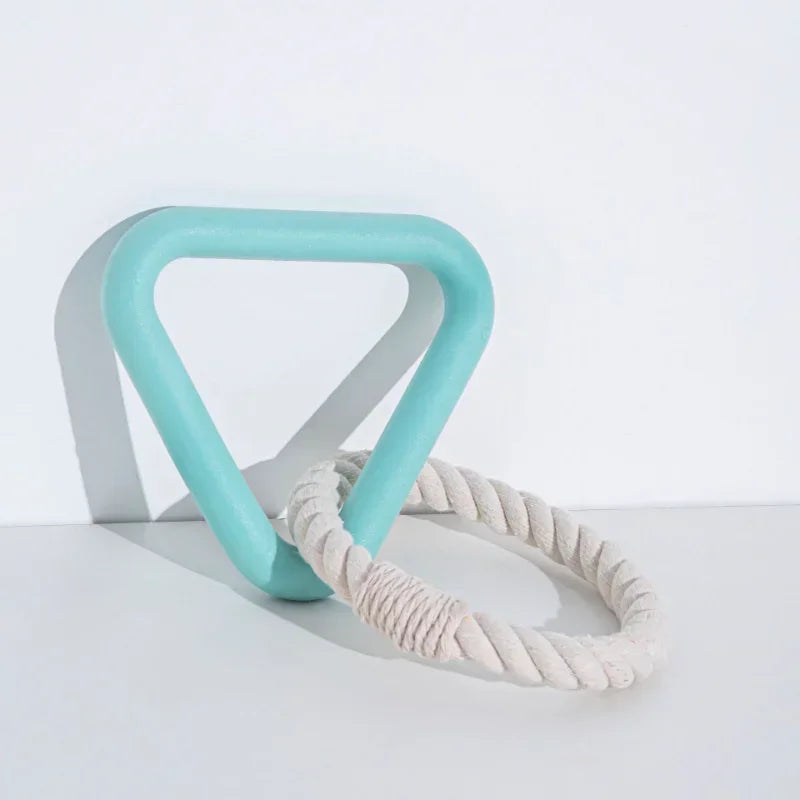 Durable Triangle TPR Cotton Rope Chew Toy for Dogs - Perfect for Tug of War and Dental Care