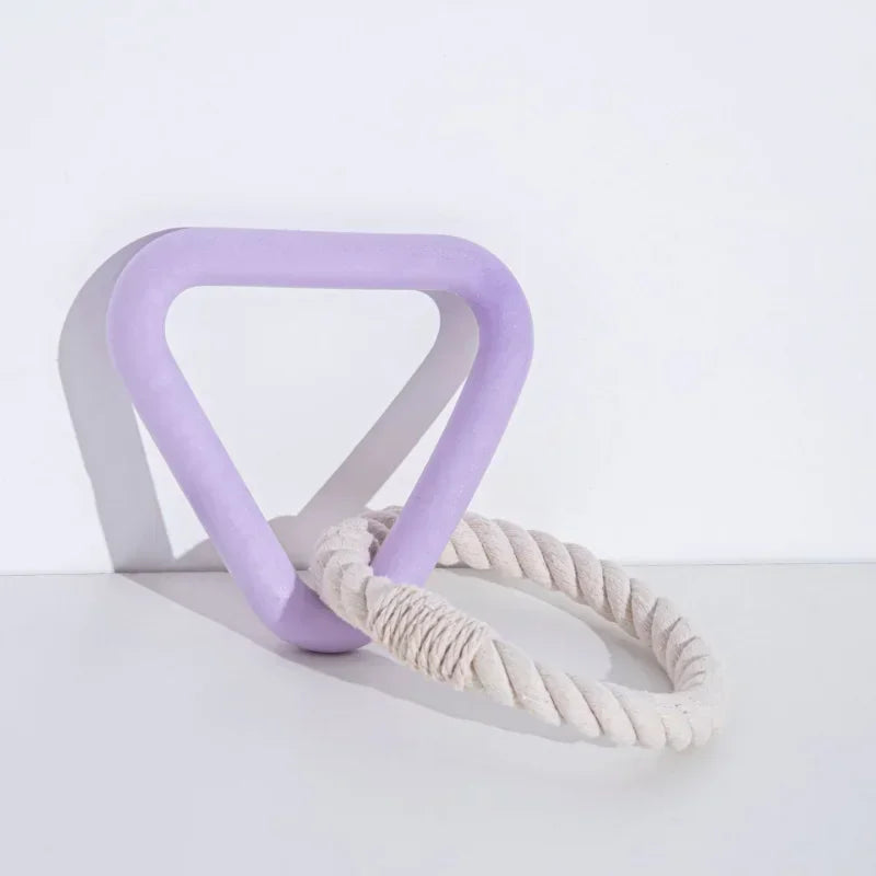Durable Triangle TPR Cotton Rope Chew Toy for Dogs - Perfect for Tug of War and Dental Care