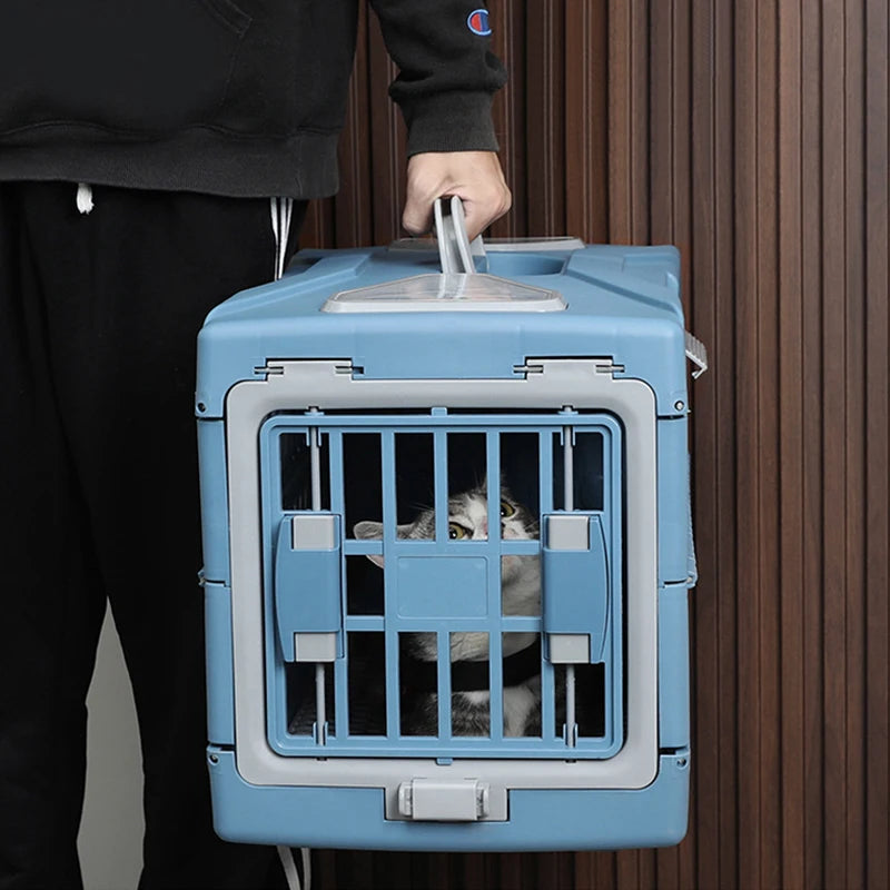 Foldable Portable Pet Travel Carrier Detachable Dog Check-In Box with Locking Latches