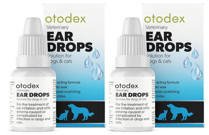 2 X 14Ml Petlife Otodex Ear Drops Dog Cat Clears Wax Mites Cleanser Itching