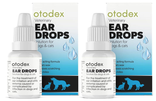 2 X 14Ml Petlife Otodex Ear Drops Dog Cat Clears Wax Mites Cleanser Itching