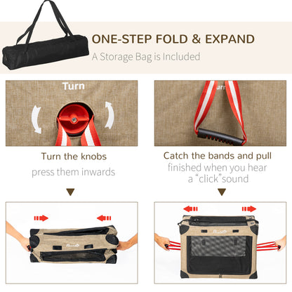 One-Step Foldable Cat Carrier Portable Dog Bag with Cushion for Small Dogs