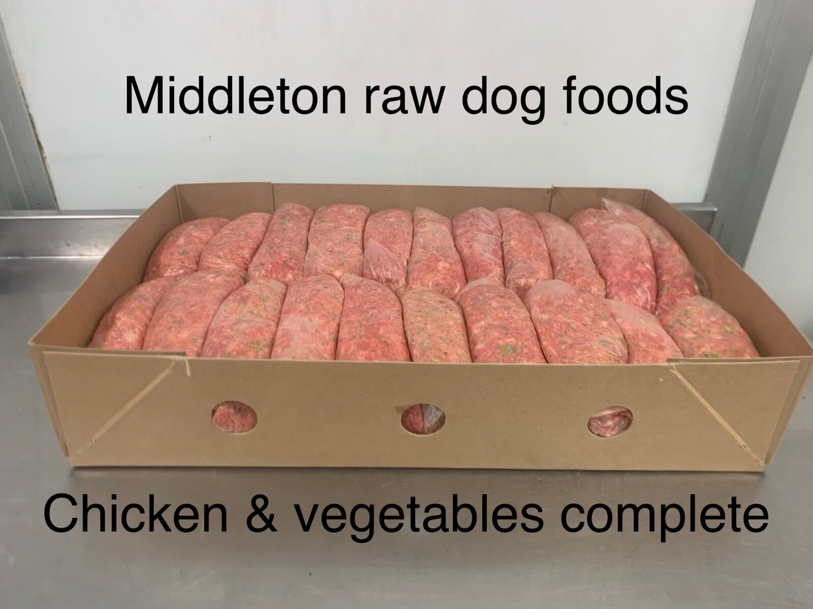 Dog Food Frozen Chicken & Veg Complete Meal 20X500G Chub 10Kg Box BARF RAW DIET