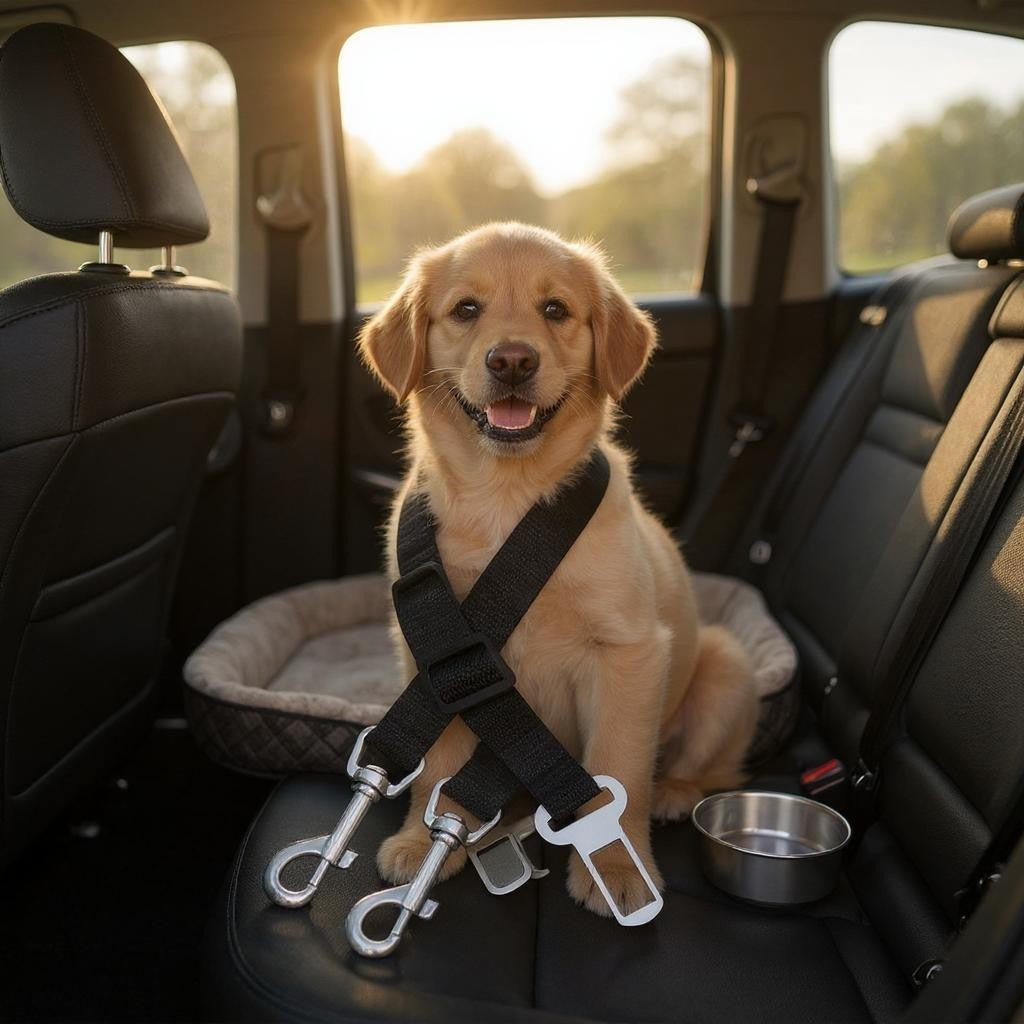 2 Pack Pet Dog Seat Belt Adjustable Travel Car Safety Harnesses Lead Restraint