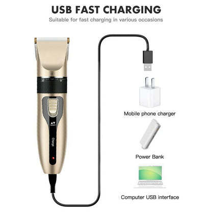 Electric Pet Hair Clippers Trimmer Cat Dog Grooming Shaver Kit Cordless Quiet