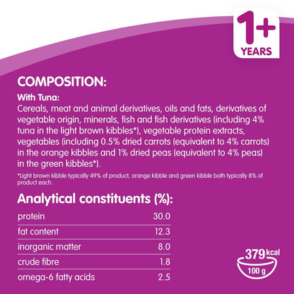 7Kg Whiskas 1+ Adult Complete Dry Cat Food with Tuna Bulk Pack Cat Biscuits