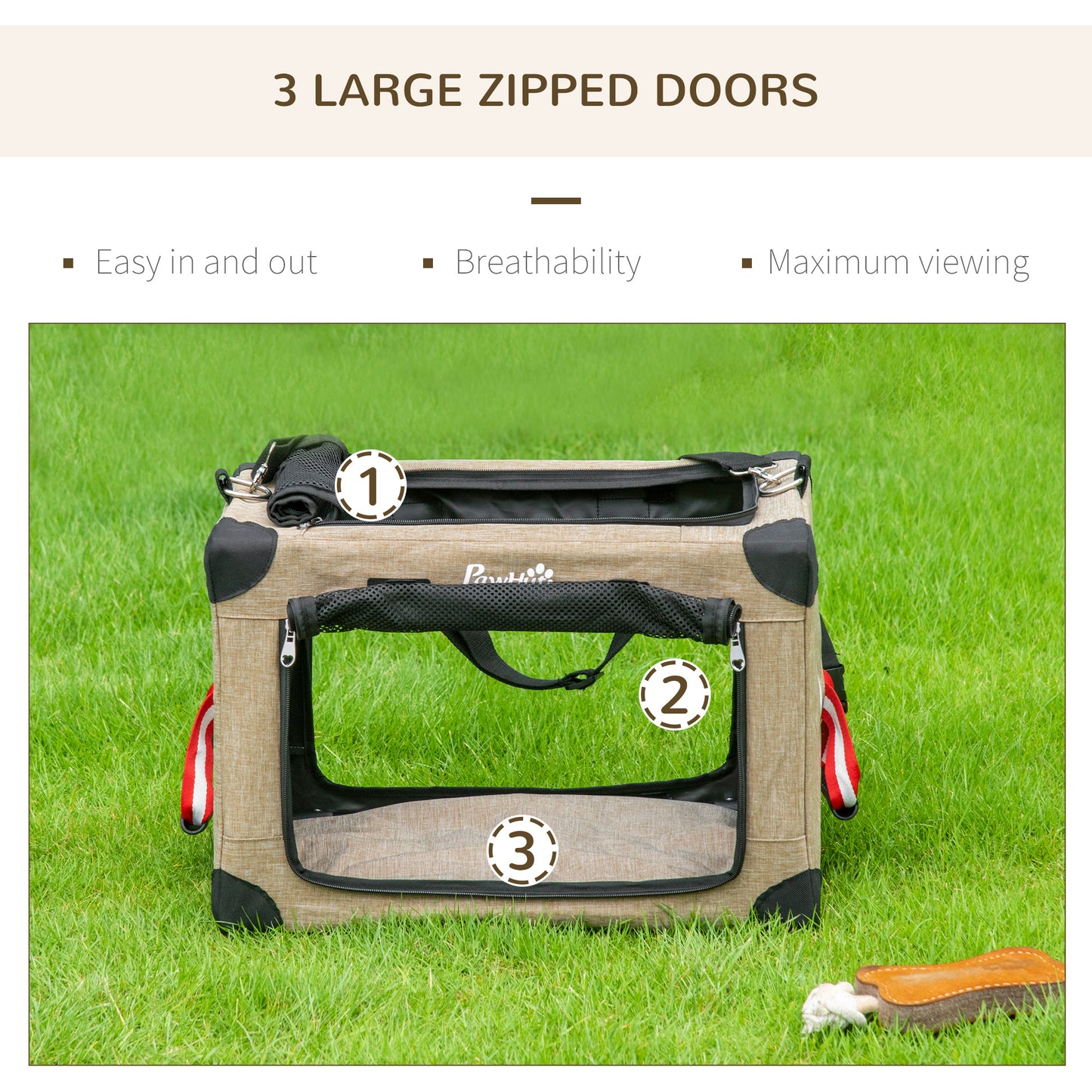One-Step Foldable Cat Carrier Portable Dog Bag with Cushion for Small Dogs