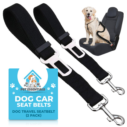 2Pk Pet Dog Seat Belt | Adjustable Travel Car Safety Harnesses Lead Restraint