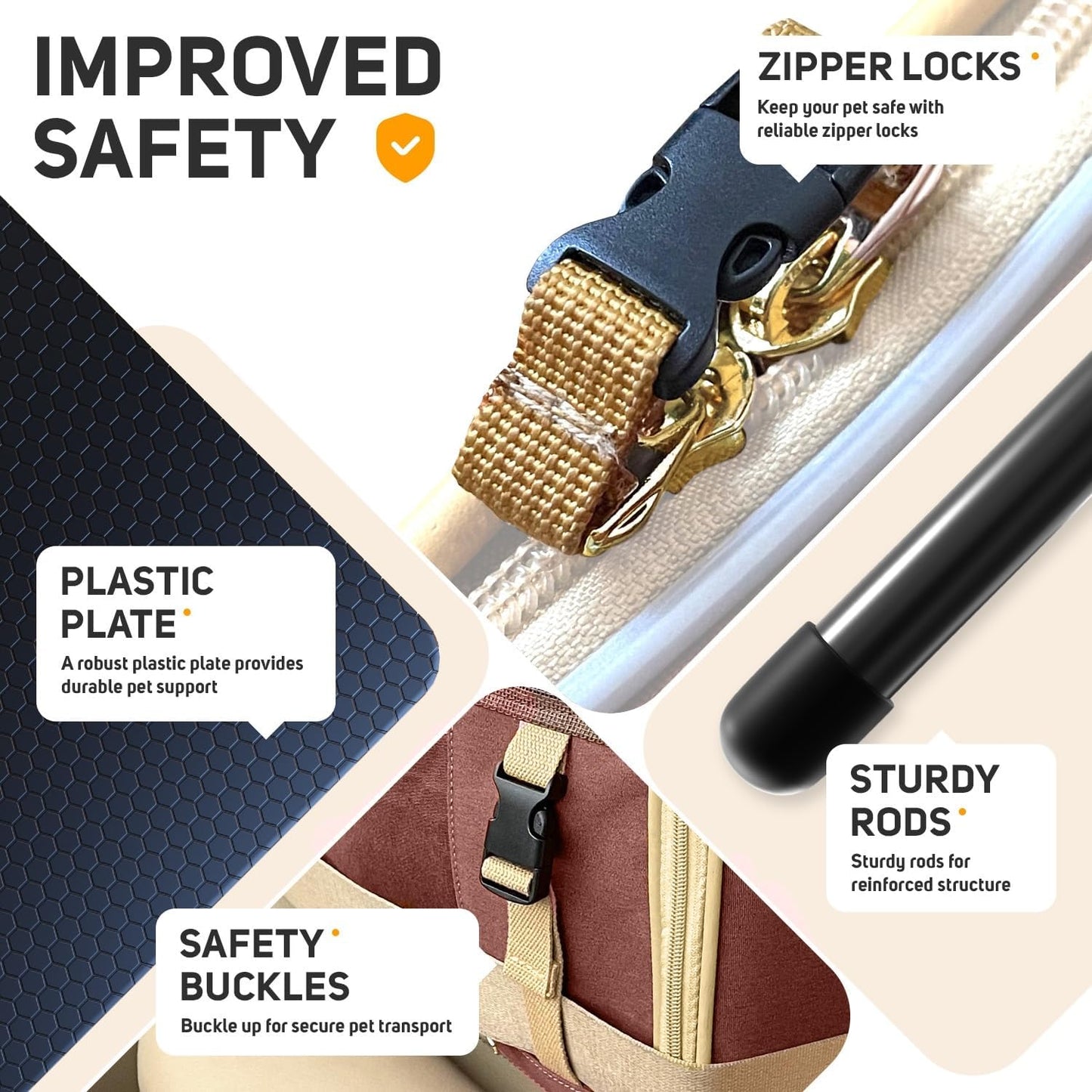 Pet Carrier Dog Carrier for Small Medium Dogs Large Cat Carrier Bag Pet Carriers for Cats Pet Carriers for Dogs Cat Bag Travel Carrier Small Dog Car Carrier Bag Foldable Pet Carrier (Brown L)