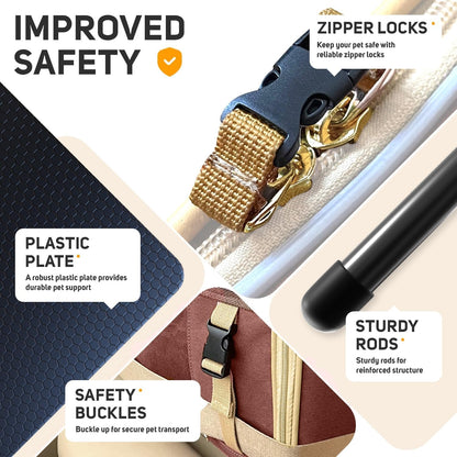 Pet Carrier Dog Carrier for Small Medium Dogs Large Cat Carrier Bag Pet Carriers for Cats Pet Carriers for Dogs Cat Bag Travel Carrier Small Dog Car Carrier Bag Foldable Pet Carrier (Brown L)