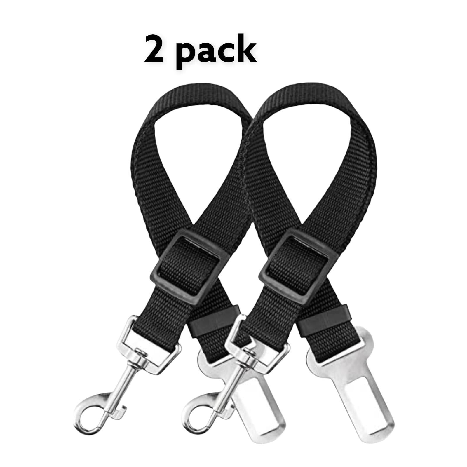 2 Pack Pet Dog Seat Belt Adjustable Travel Car Safety Harnesses Lead Restraint