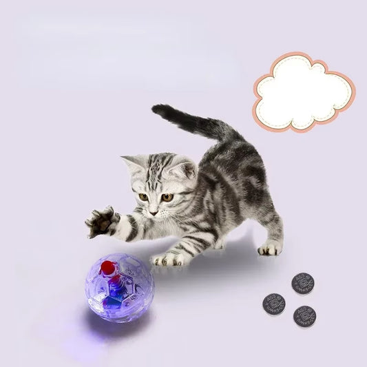 Exciting Interactive LED Cat Ball Toy - Motion-Activated Flashing Balls for Playful Pets