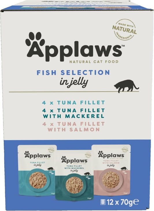 Applaws Natural Wet Cat Food Pouch, Fish Selection in Jelly 70 G (12 X 70 G Pouc