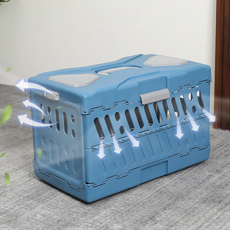 Foldable Portable Pet Travel Carrier Detachable Dog Check-In Box with Locking Latches