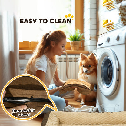 Pawhut Dog Bed Calming Pet Bed Dog Mattress for Large Dogs - Brown