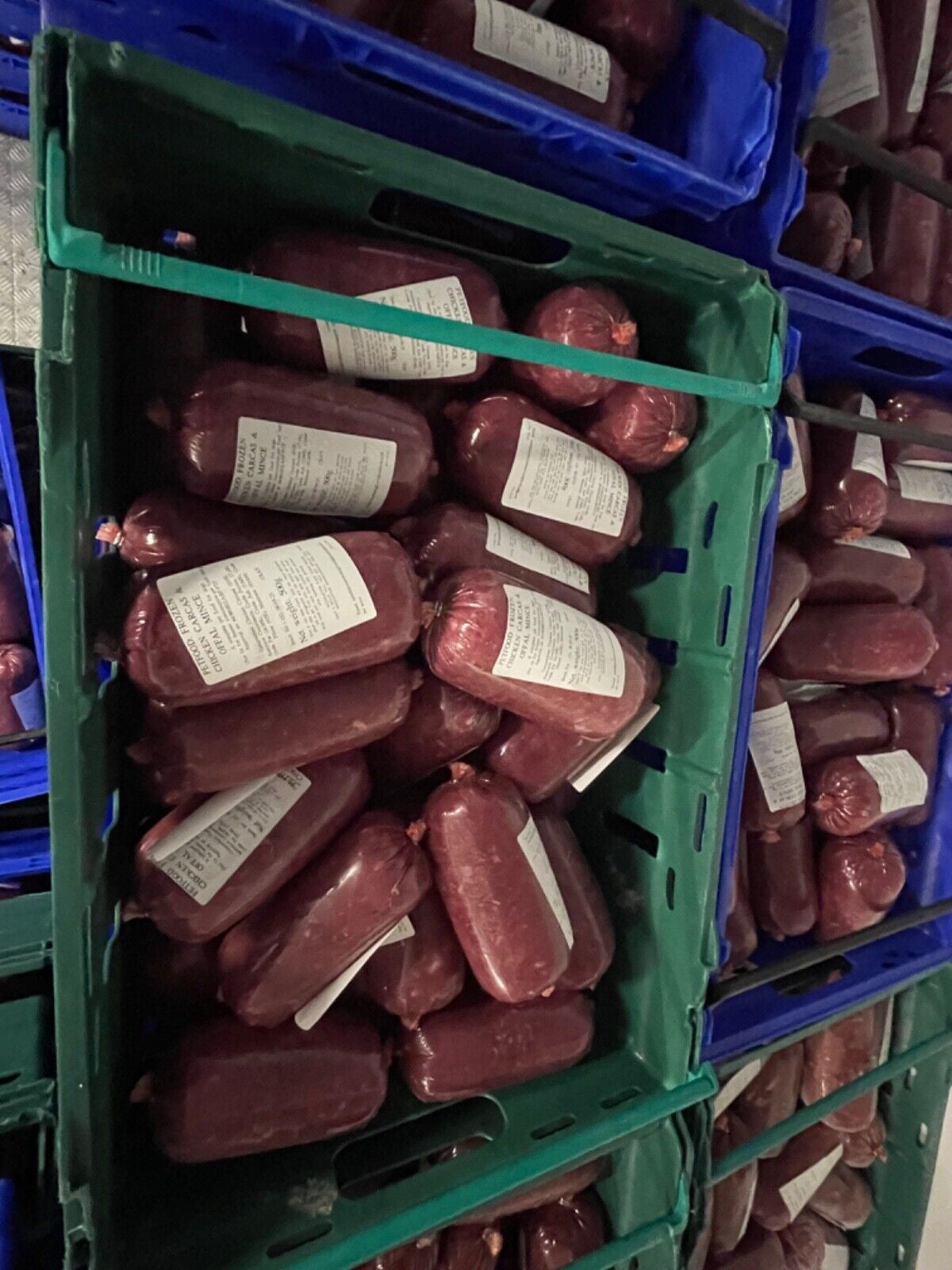 Frozen Dog Food Chicken Mince 20 X 500G Chubs 10Kg Box .BARF RAW DIET Delivered