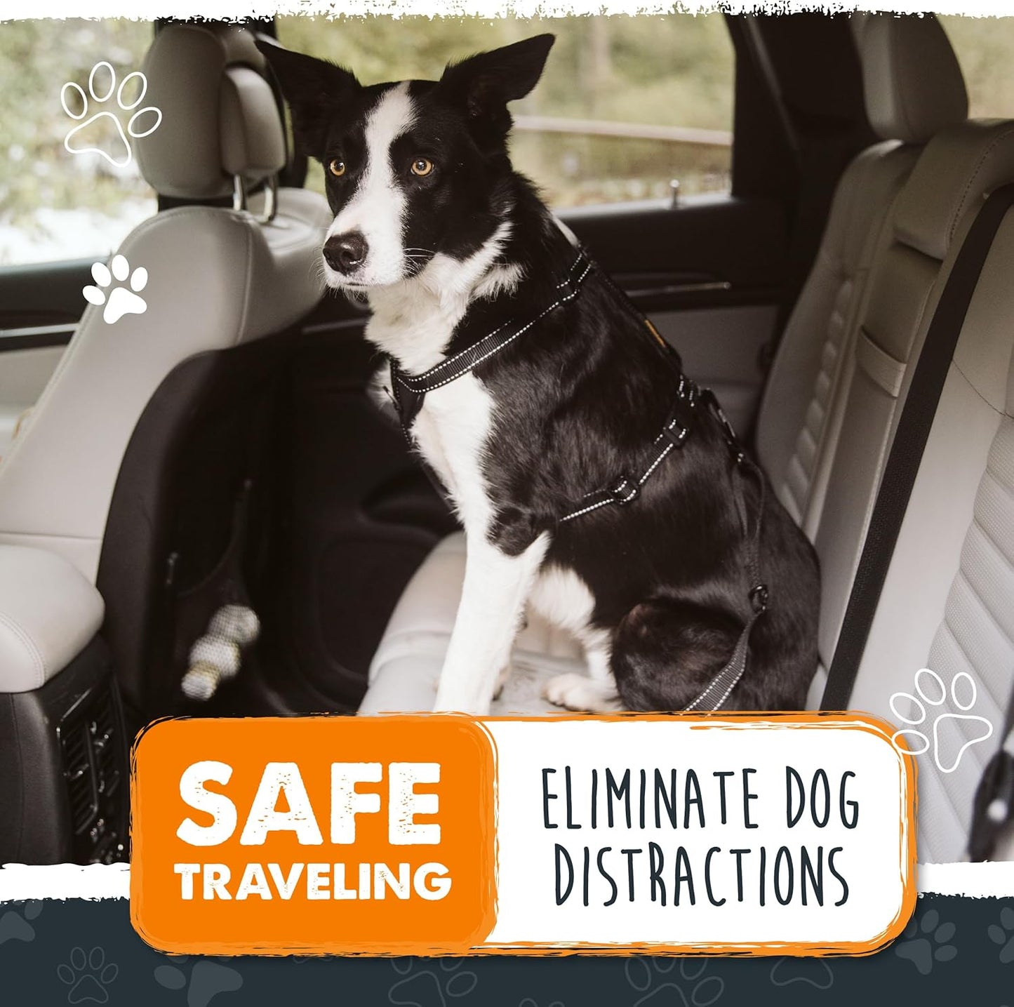 Universal Dog Car Seat Belt - Premium Safety Harness with Adjustable Strap & All-Metal Hardware for Ultimate Pet Security (Black)