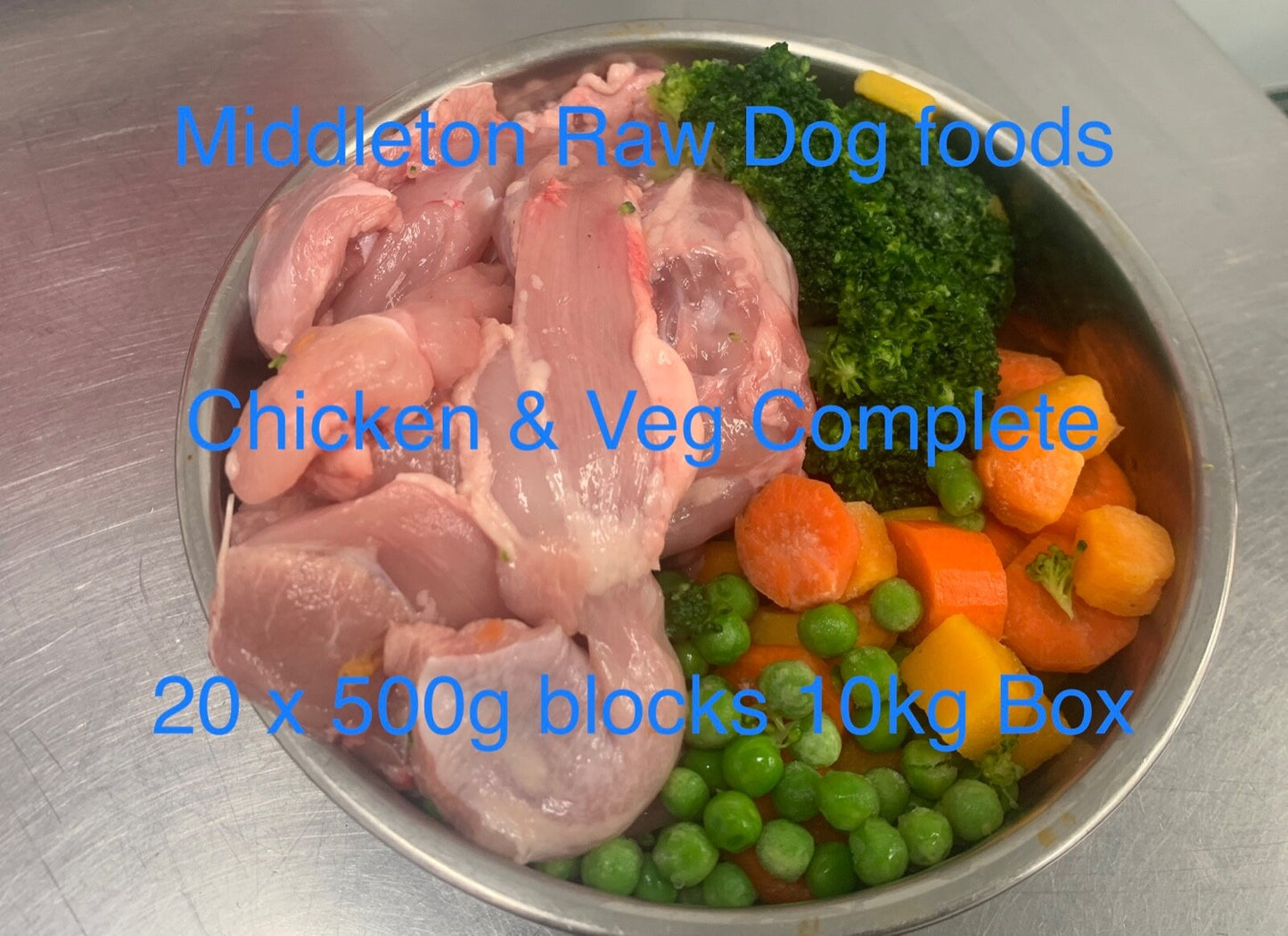 Dog Food Frozen Chicken & Veg Complete Meal 20X500G Chub 10Kg Box BARF RAW DIET