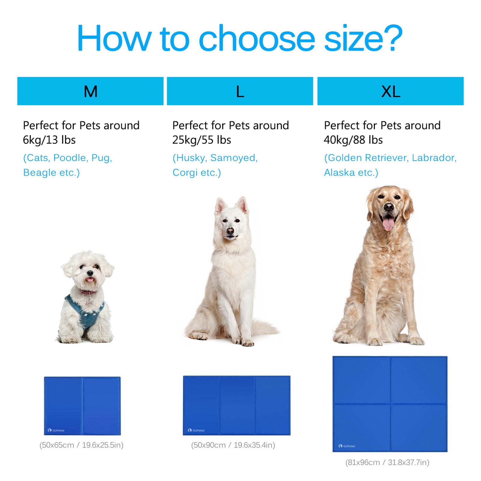 M-XXL Pet Self Cooling Mat Gel Pad Summer Cool Bed Mattress Heat Relief Dog Cats