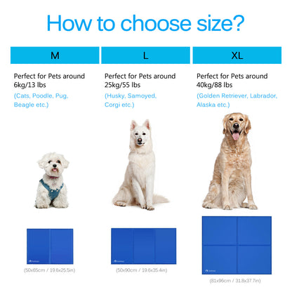 M-XXL Pet Self Cooling Mat Gel Pad Summer Cool Bed Mattress Heat Relief Dog Cats