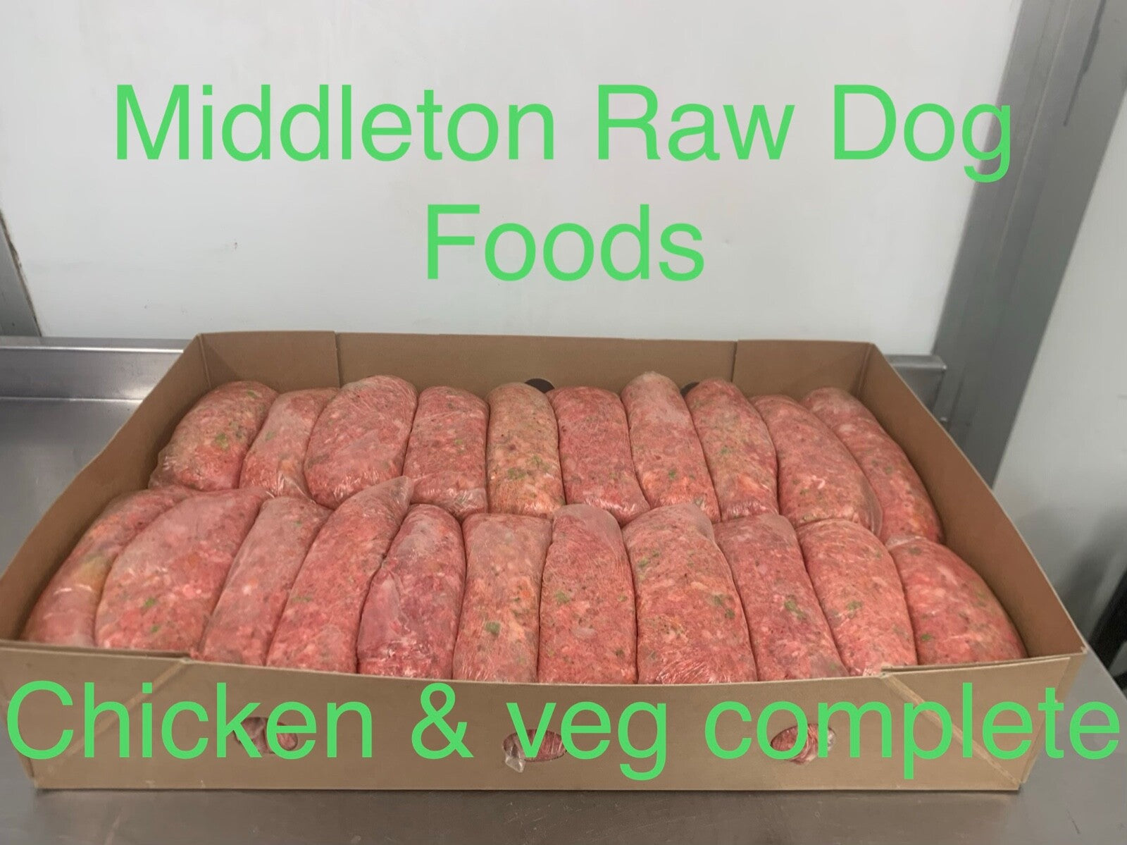 Dog Food Frozen Chicken & Veg Complete Meal 20X500G Chub 10Kg Box BARF RAW DIET