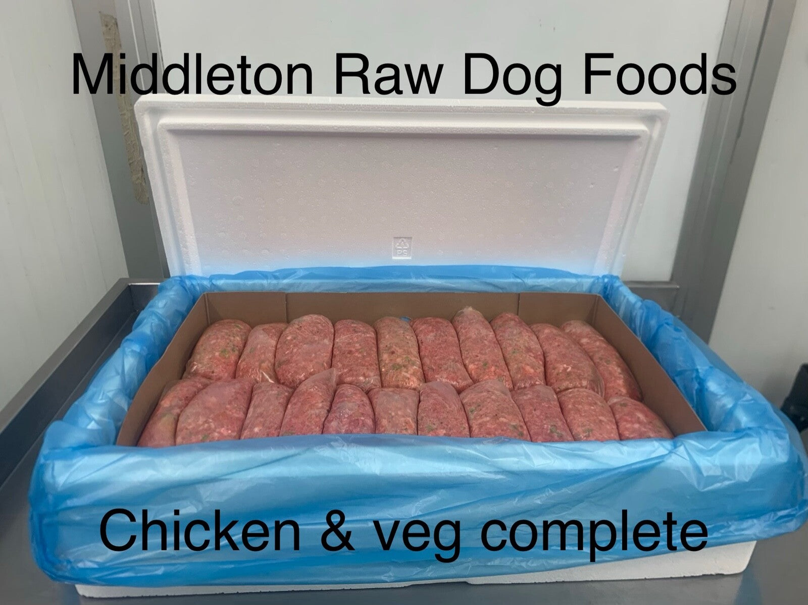 Dog Food Frozen Chicken & Veg Complete Meal 20X500G Chub 10Kg Box BARF RAW DIET