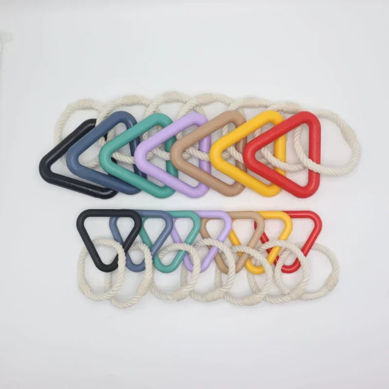 Durable Triangle TPR Cotton Rope Chew Toy for Dogs - Perfect for Tug of War and Dental Care
