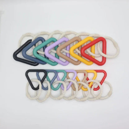 Durable Triangle TPR Cotton Rope Chew Toy for Dogs - Perfect for Tug of War and Dental Care
