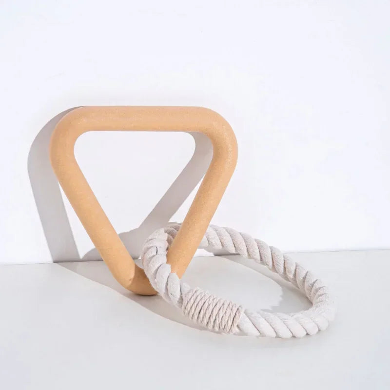 Durable Triangle TPR Cotton Rope Chew Toy for Dogs - Perfect for Tug of War and Dental Care