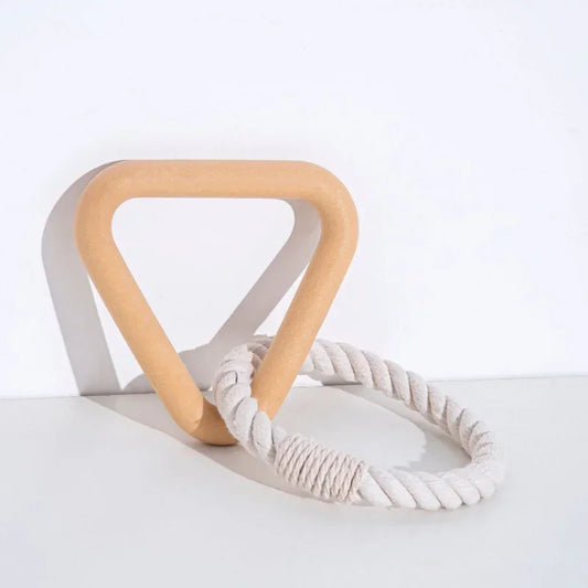 Durable Triangle TPR Cotton Rope Chew Toy for Dogs - Perfect for Tug of War and Dental Care