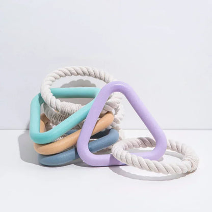 Durable Triangle TPR Cotton Rope Chew Toy for Dogs - Perfect for Tug of War and Dental Care