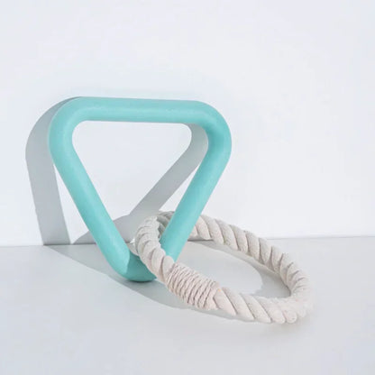 Durable Triangle TPR Cotton Rope Chew Toy for Dogs - Perfect for Tug of War and Dental Care