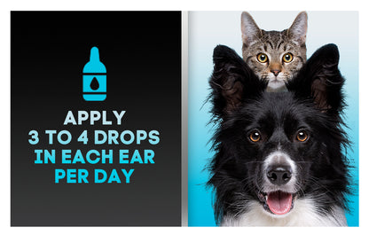 2 X 14Ml Petlife Otodex Ear Drops Dog Cat Clears Wax Mites Cleanser Itching
