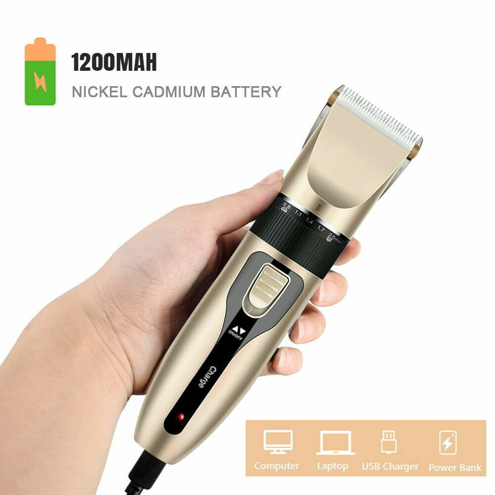 Electric Pet Hair Clippers Trimmer Cat Dog Grooming Shaver Kit Cordless Quiet