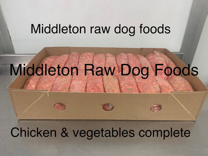 Dog Food Frozen Chicken & Veg Complete Meal 20X500G Chub 10Kg Box BARF RAW DIET