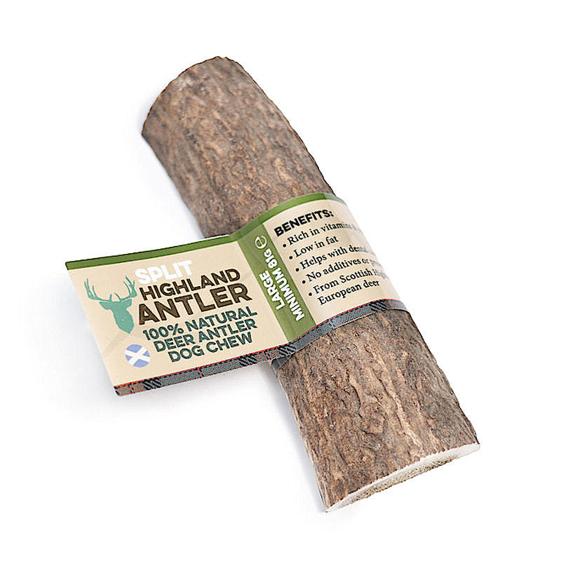 Dog Antler Chews HIGHLAND 100% Natural Deer Antler Split Dental Healthy Treats