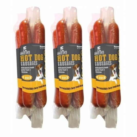 Rosewood Hot Dog Sausages Tasty Meat Treat Chicken & Pork 3 X 4 Pack Gluten Free