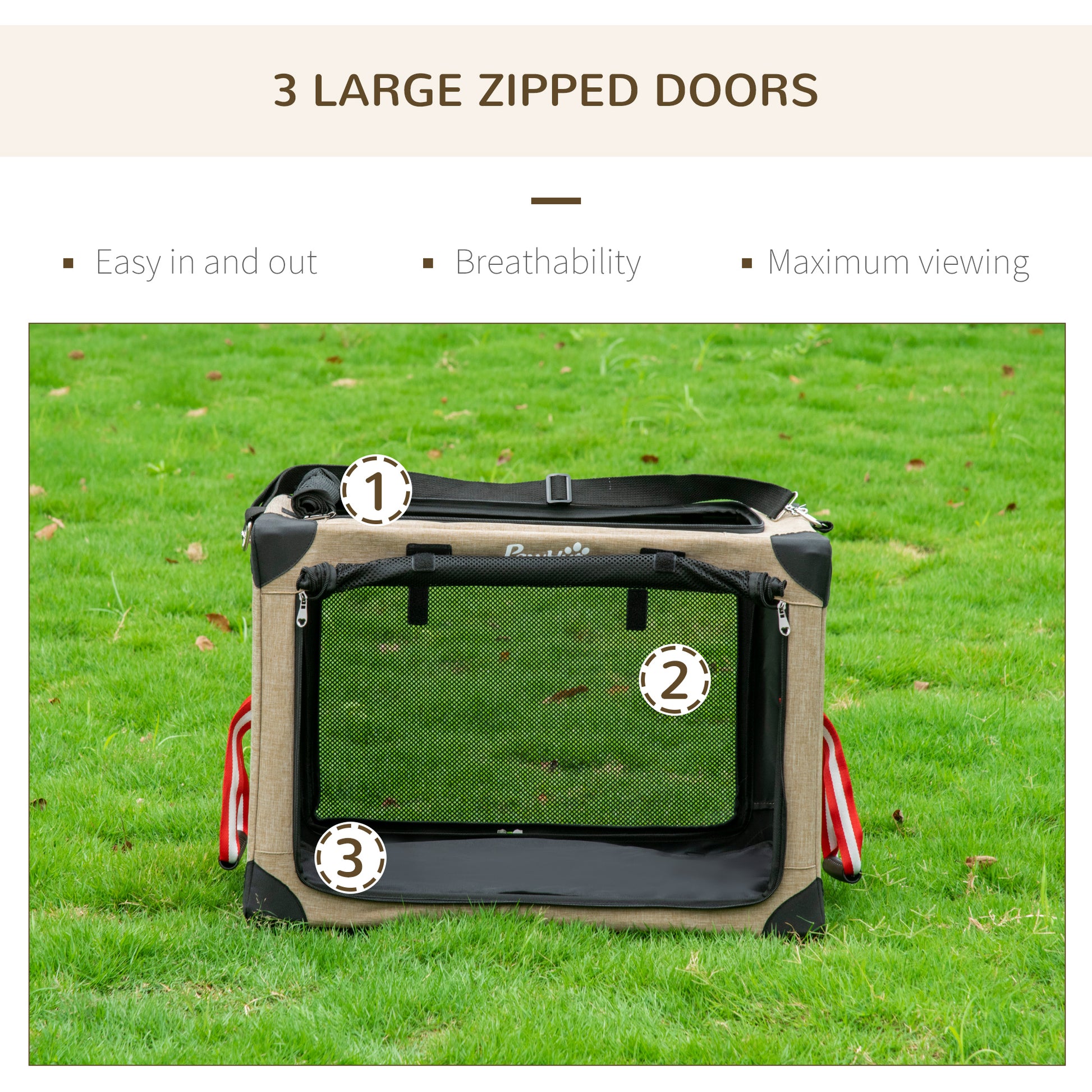 One-Step Foldable Cat Carrier Portable Dog Bag with Cushion for Small Dogs
