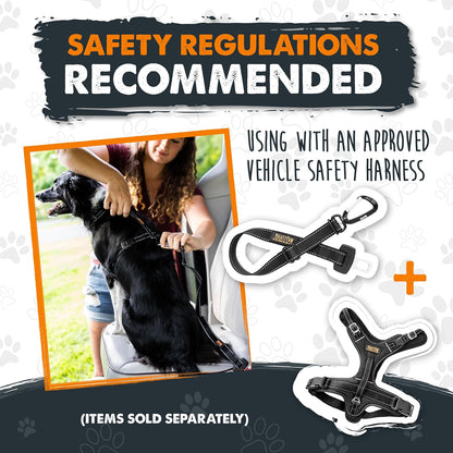 Universal Dog Car Seat Belt - Premium Safety Harness with Adjustable Strap & All-Metal Hardware for Ultimate Pet Security (Black)