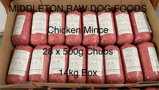 Frozen Dog Food Chicken Mince 28 X 500G Chubs 14Kg Box BARF RAW DIET Delivered