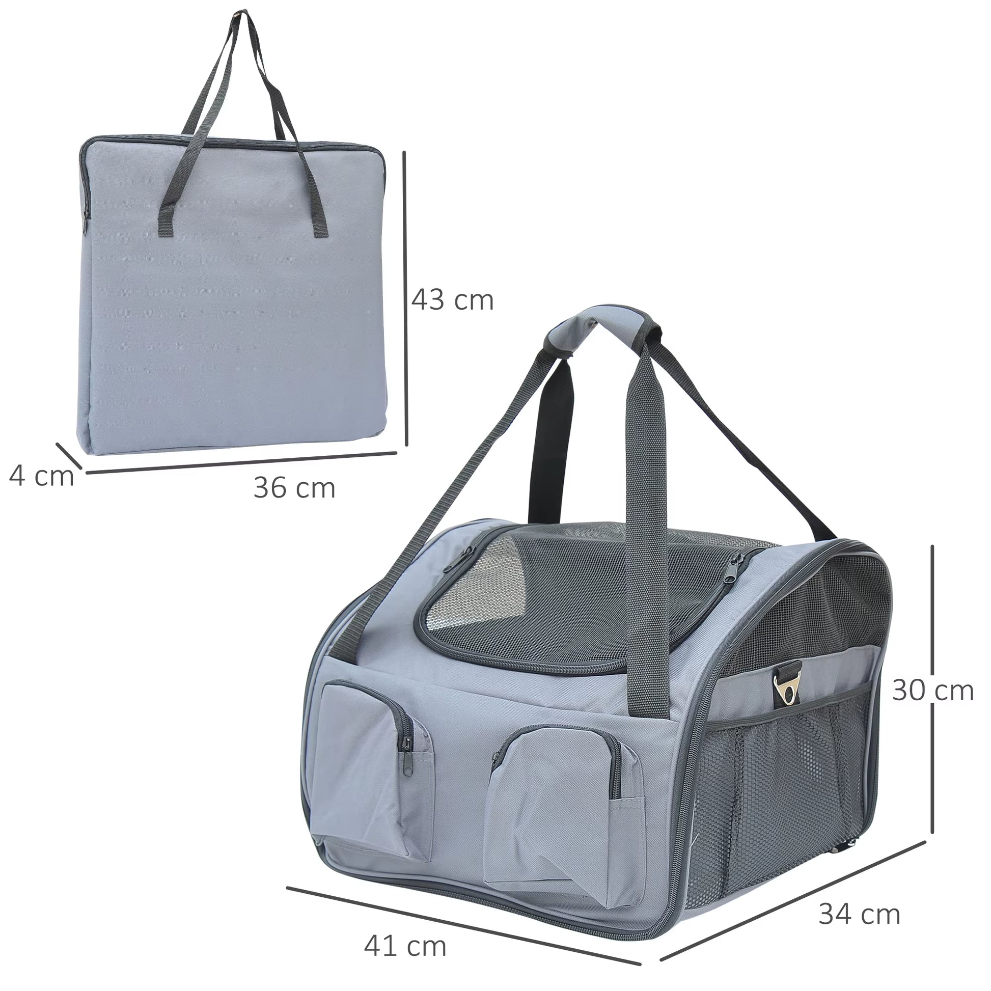 Folding Pet Bag Carrier Car Seat Dog Cat Safety Travel Shoulder Portable