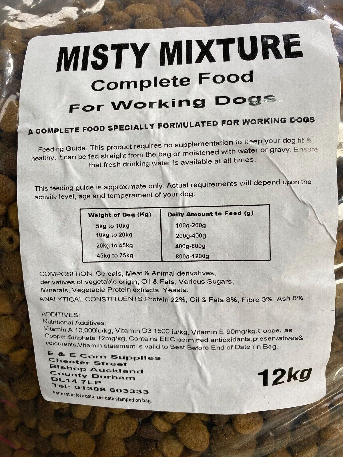 Working Dog Food Misty Complete Mixture Adult (2 X 12Kg) FREE NEXT DAY DELIVERY