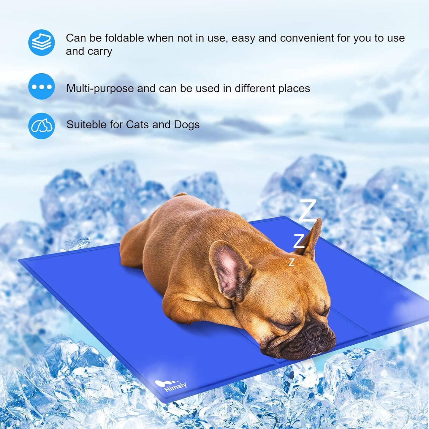 M-XXL Pet Self Cooling Mat Gel Pad Summer Cool Bed Mattress Heat Relief Dog Cats