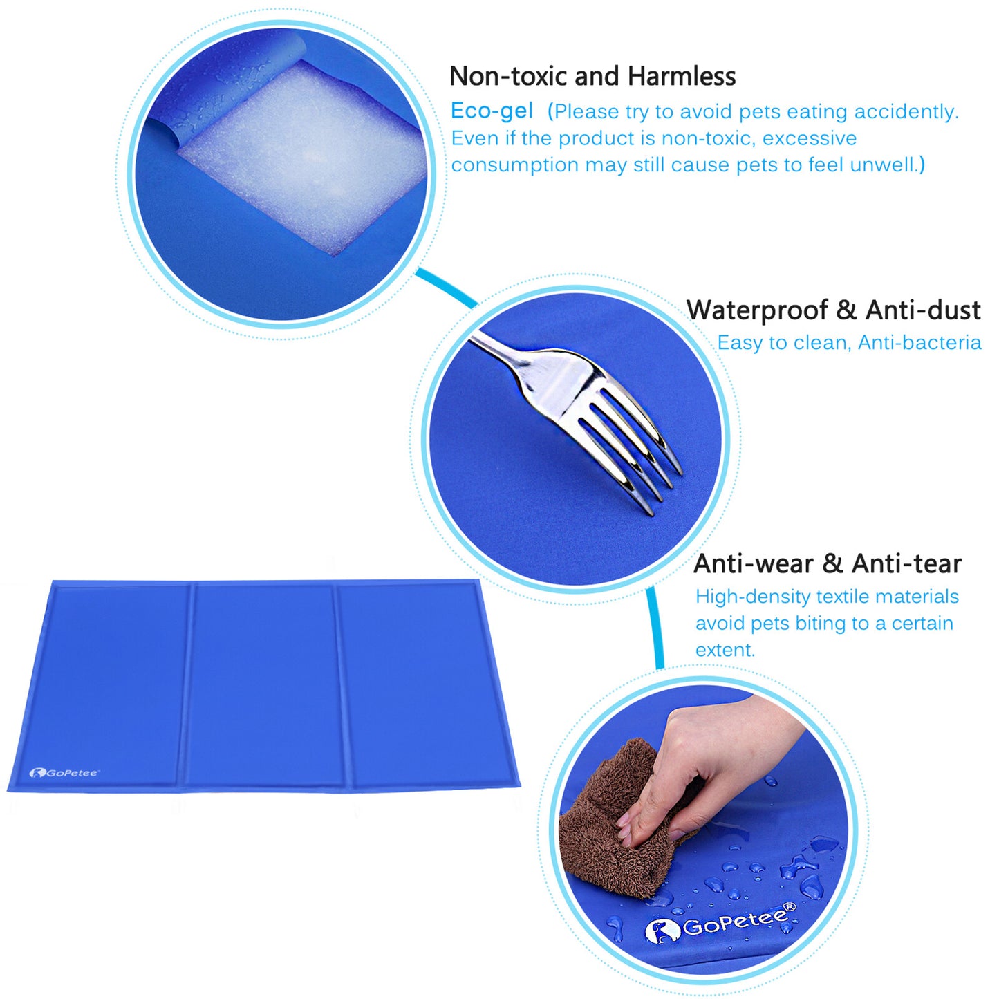 M-XXL Pet Self Cooling Mat Gel Pad Summer Cool Bed Mattress Heat Relief Dog Cats