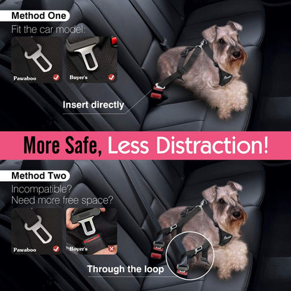 Premium Dog Safety Vest Harness - Adjustable Car Harness with Buckle Clip for Secure Travel of Small and Medium Dogs in Black