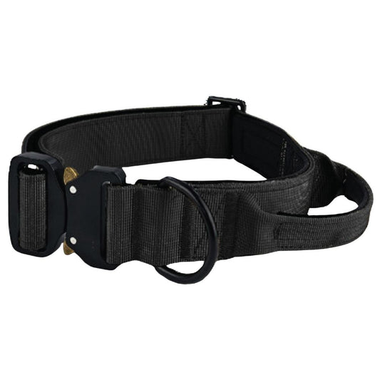 Hugglepets Tactical K9 Dog Collar Endurance Adjustable Heavy Duty Control Handle