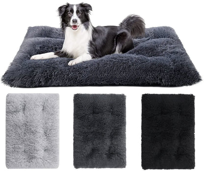 Premium Soft Plush Dog Bed - Large Size Pet Cushion for Crate, Machine Washable and Cozy Mattress for Dogs and Cats